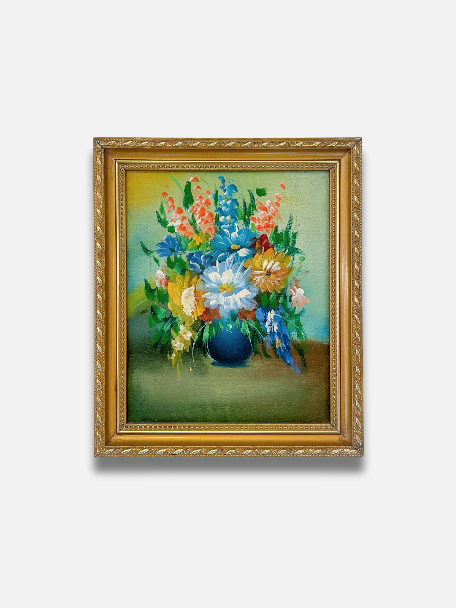 Floral Bouquet in Blue Vase