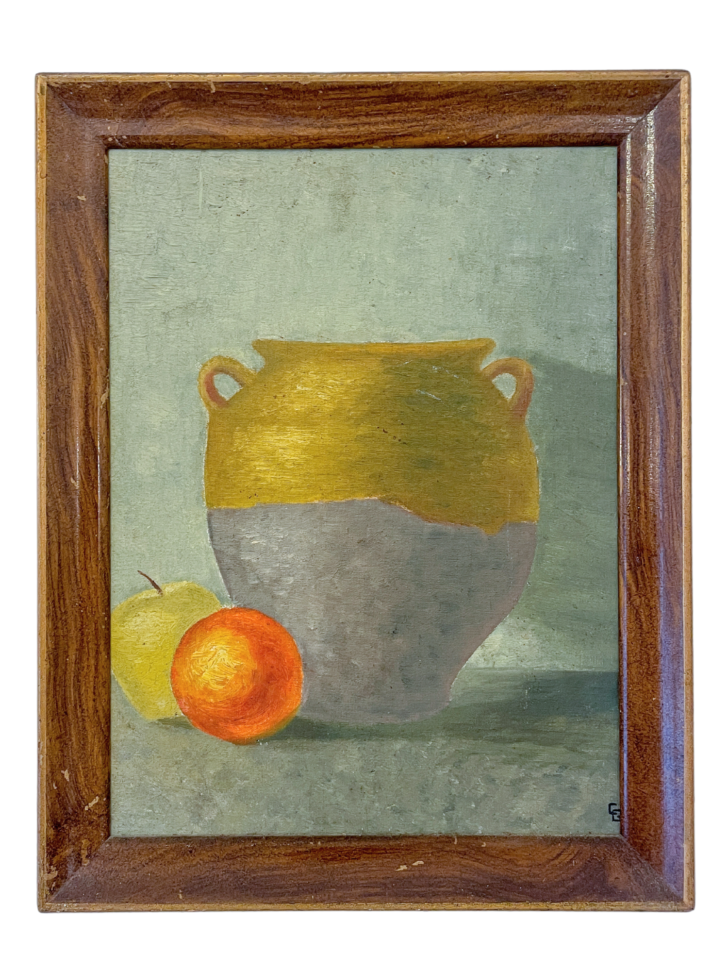 Rustic Still Life with Fruits and Pottery