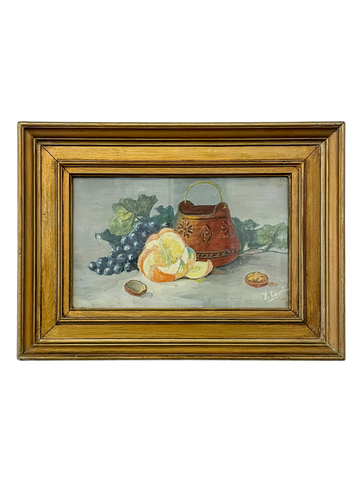 Rustic Still Life with Grapes and Citrus